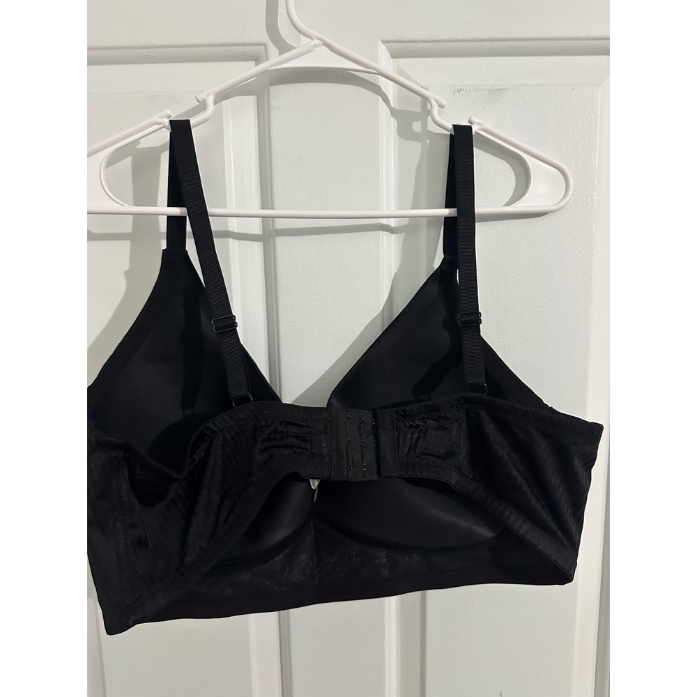 Adrienne Vittadini Studio Black Ribbed Full Coverage Bra Plus Size 42D Wireless - Picture 4 of 8